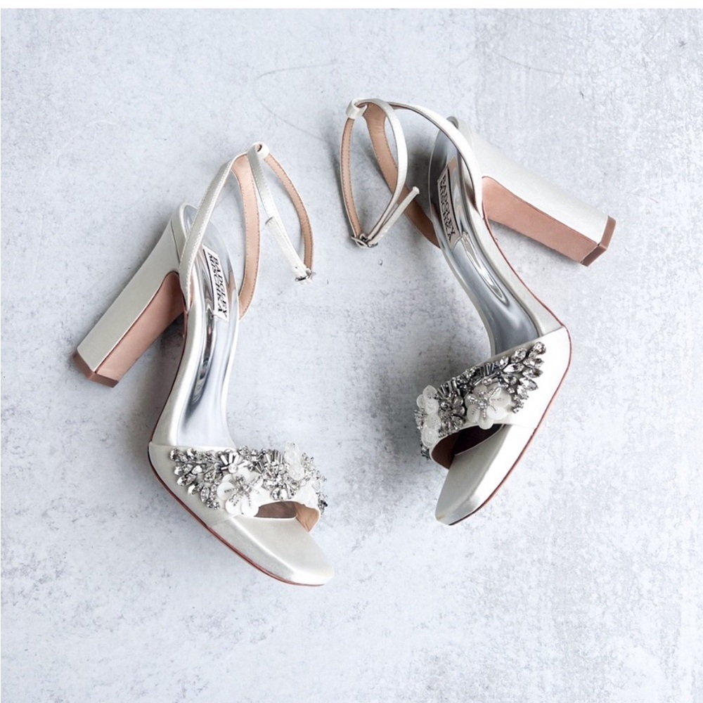 Badgley Mischka • The Alexa Embellished Block Heel • 7